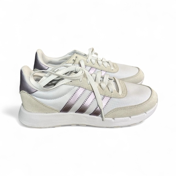 Adidas Run 60s 2.0 Women's Trainers | Size 6.5 | White/Purple/Grey NWT - Picture 6 of 8